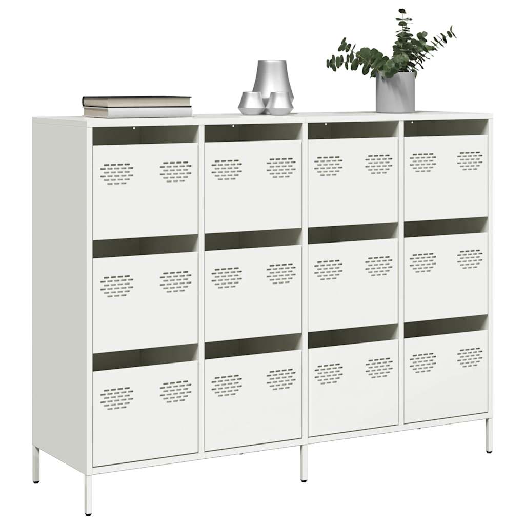 Sideboard White 135x39x103.5 cm Cold-rolled Steel
